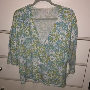 Floral V-neck cardigan